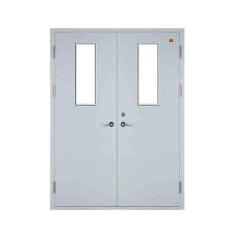 Galvanized Steel Glass Commercial Modern Hotel Fire Rated Wood Door